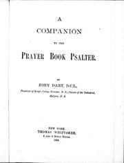 Cover of: A companion to the Prayer book Psalter