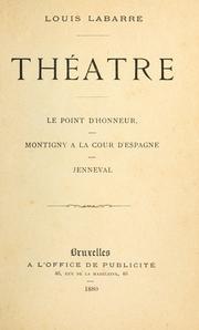 Cover of: Théatre.