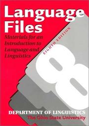Cover of: LANGUAGE FILES 8TH EDITION by THE OHIO STATE UNIVE OSU DEPT LINGUISTICS