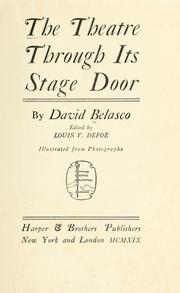 Cover of: The theatre through its stage door
