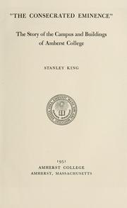 Cover of: "The Consecrated Eminence" by King, Stanley