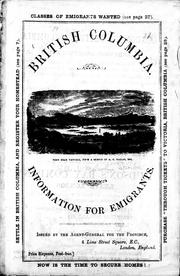 Cover of: British Columbia: information for emigrants.