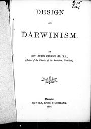 Cover of: Design and Darwinism by by James Carmichael.