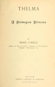 Cover of: Thelma, a Norwegian princess. by Marie Corelli