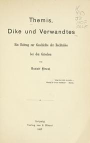 Cover of: Themis, Dike und Verwandtes by Rudolf Hirzel