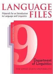 Cover of: LANGUAGE FILES 9TH EDITION by OHIO STATE UNIV OSU DEPT LINGUISTICS