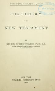 Cover of: The theology of the New Testament