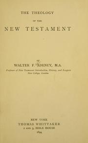 Cover of: Theology of the N.T.
