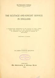 Cover of: ...The scutage and knight service in England...