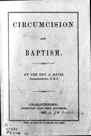 Cover of: Circumcision and baptism