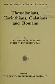 Cover of: Thessalonians, Corinthians, Galatians, and Romans.