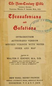Cover of: Thessalonians and Galatians: introduction, Authorized version, Revised version with notes, index and map