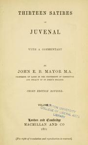 Cover of: Thirteen satires of Juvenal by Juvenal