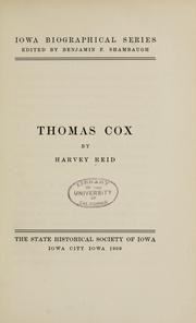 Cover of: Thomas Cox