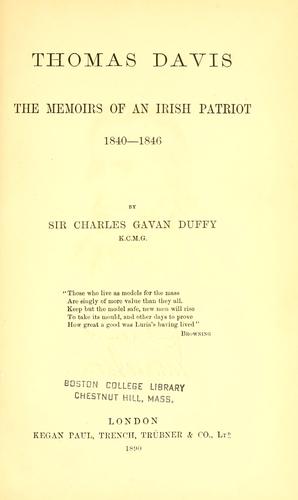Thomas Davis by Duffy, Charles Gavan Sir