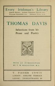 Cover of: Thomas Davis, selections from his prose and poetry