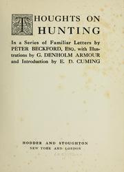 Cover of: Thoughts on hunting: in a series of familiar letters