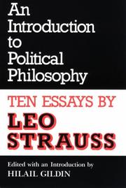 Cover of: An introduction to political philosophy: ten essays