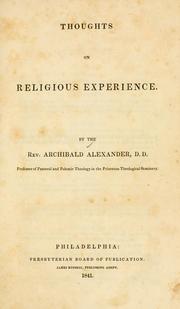 Cover of: Thoughts on religious experience