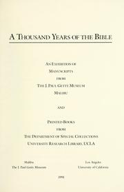 A Thousand years of the Bible