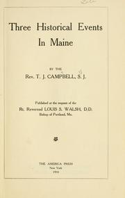 Cover of: Three historical events in Maine
