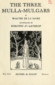 Cover of: The three Mulla-mulgars by Walter De la Mare