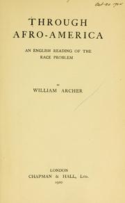 Cover of: Through Afro-America: an English reading of the race problem