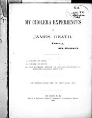 My cholera experiences by James Death