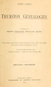Thurston genealogies by Brown Thurston