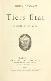 Cover of: Tiers état: comédie en un acte.