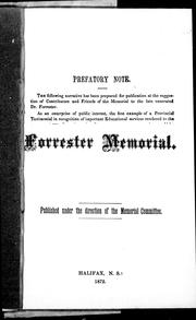 Cover of: The Forrester memorial
