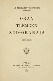 Cover of: Oran, Tlemcen, Sud-Oranais (1899-1900)