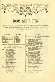 Cover of: Todos son raptos: zarzuela en un acto