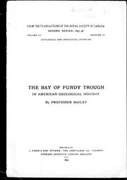 Cover of: The Bay of Fundy trough in American geological history