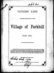 Cover of: Voters' list for the municipality of the village of Parkhill for 1879
