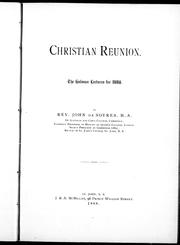 Cover of: Christian reunion by John De Soyres