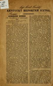 Cover of: To the people of Kentucky.