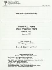 Cover of: Toronto-R.C. Harris Water Treatment Plant