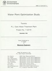 Cover of: Toronto-R.L. Clark Water Treatment Plant by R. Kargel, R. Kargel