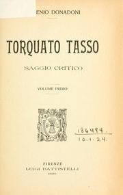 Cover of: Torquato Tasso: saggio critico.