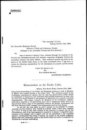 Cover of: Memorandum on the Pacific cable by Fleming, Sandford Sir