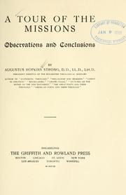 Cover of: A tour of the missions: observations and conclusions