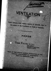 Cover of: Ventilation: some extracts from various reports of scientific men on the subject of ventilation in the halls of assembly : paper