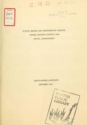 Cover of: Traffic parking and transportation analysis, central business dsitrict area, Boston, Massachusetts.