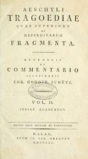 Cover of: Tragoediae by Aeschylus