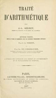 Cover of: Traité d'arithmétique