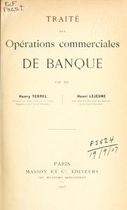 Traité des opérations commerciales de banque by Henry Terrel