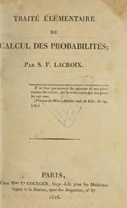 Cover of: Traité élémentaire du calcul des probabilités