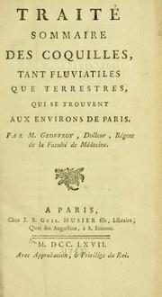 Cover of: Traité sommaire des coquilles: tant fluviatiles que terrestre, qui se trouve aux environs de Paris