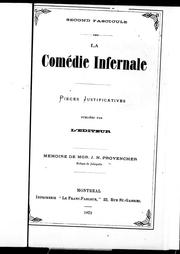 Cover of: La Comédie infernale by publié es par l'éditeur.
